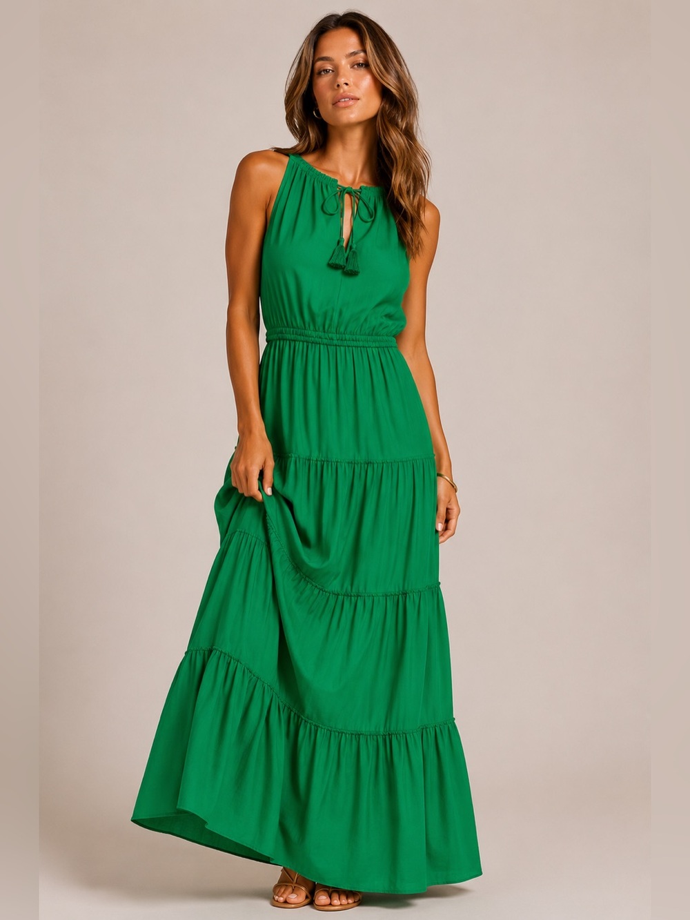 Lauren Ralph Lauren 100% cotton tiered maxi dress
